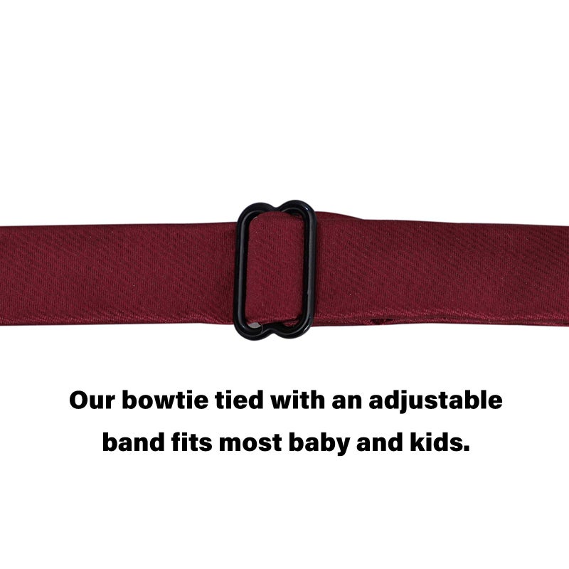 WELROG Pre-Tied Adjustable Bow Tie for Men,Boys & Kids - Silk Satin Textured Neckband for Wedding,Party,Christening,Photo Shoots 10x5cm(Wine Red) - Image 5